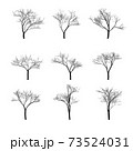 Dry bare trees silhouette set 73524031