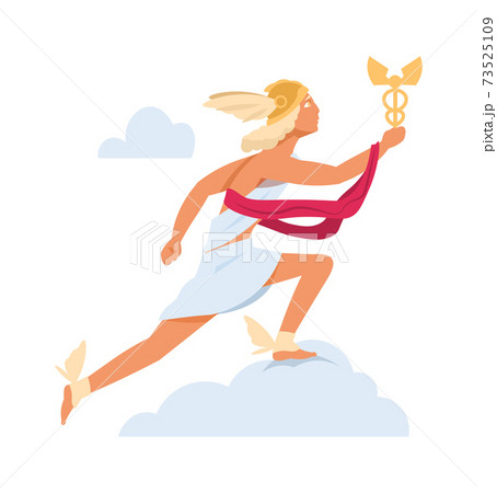 Hermes or Mercury. Antique mythology character. - Stock 