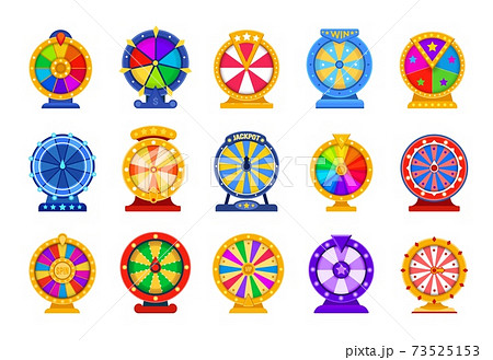 Spin Wheels Cartoon Lottery Circle Fortune のイラスト素材