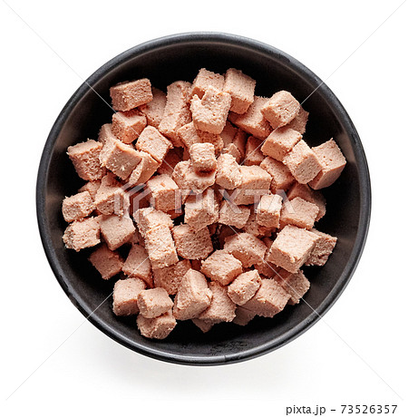 Bowl of liver pate isolated on white, from above Bowl of liver pate isolated on white, from above 73526357