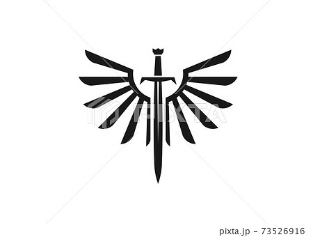 Sword and wings monogram color logo vector template illustration Sword and wings monogram color logo vector template illustration 73526916