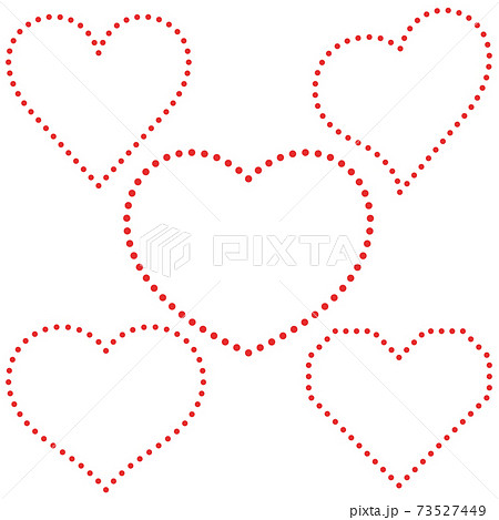 ドットラインのかわいいハートのイラストセットのイラスト素材 ドットラインのかわいいハートのイラストセットのイラスト素材