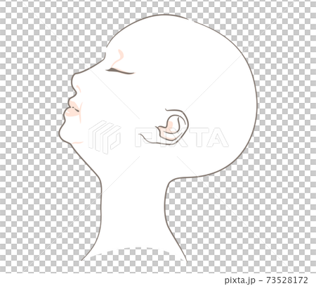 [Hairless / upward] A woman with a chubby chin line 73528172