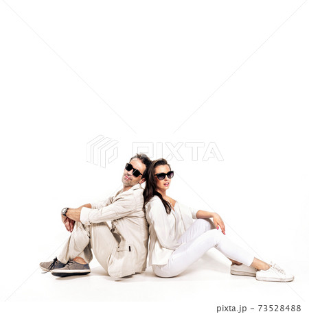 Portrait of a calm, relaxed couple in a romantic mood 73528488
