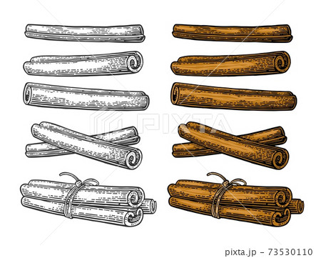 Cinnamon stick set. Single and bunch tied by rope. 73530110