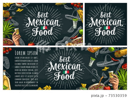 Best mexican food handwriting lettering and vintage engraving 73530359