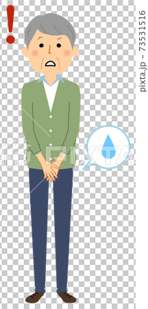 失禁した高齢者男性 73531516