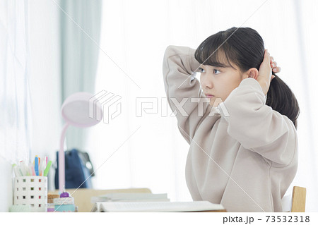 勉強をする女の子 勉強をする女の子 73532318