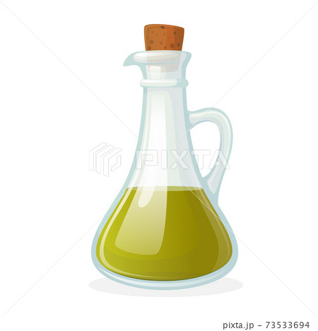 Olive Oil Bottle Glass Bottle with Long Narrow Neck, Handle and Corkwood Bung, Premium Extra Virgin Olive, Sunflower Oil 73533694