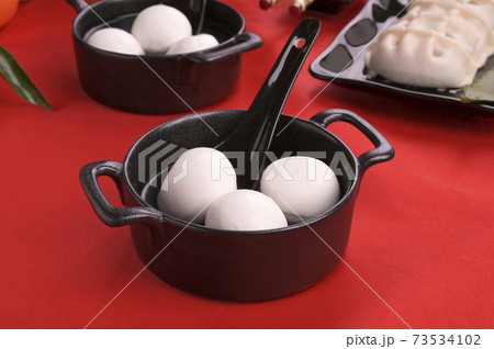 Chinese sweet soup with rice balls for the Red Lantern Festival. Traditional dessert for Chinese New 73534102