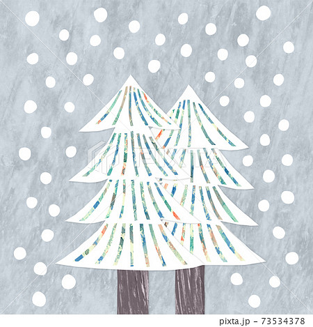 雪景色 冬の自然の背景イラストのイラスト素材