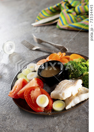 fish with vegetables fish with vegetables 73534445