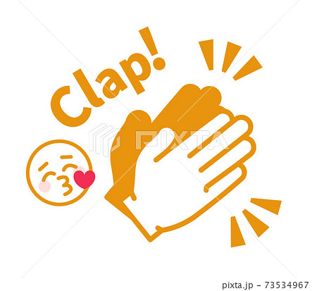 拍手する手と絵文字と Clap の文字のイラスト素材