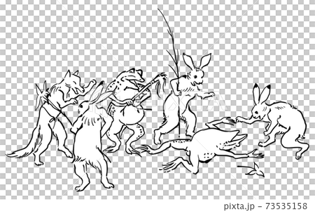 鳥獣戯画-ダウンする蛙 73535158