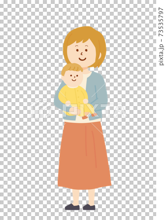 赤ちゃんを抱っこする女性のイラスト 73535797