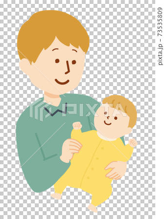 赤ちゃんと男性のイラスト 73535809