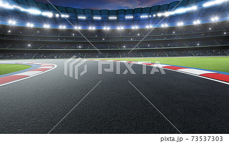 International race track. 3d rendering - Stock Illustration [73537303] -  PIXTA