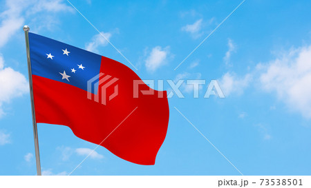 Samoa flag on pole 73538501