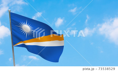 Marshall Islands flag on pole Marshall Islands flag on pole 73538529