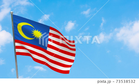 Malaysia flag on pole Malaysia flag on pole 73538532