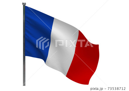 France flag on pole icon 73538712