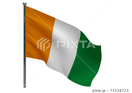 cote d'ivoire - Ivory Coast flag on pole icon 73538723