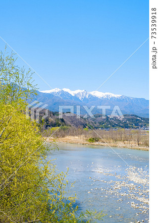 天竜川と中央アルプス（春） 73539918