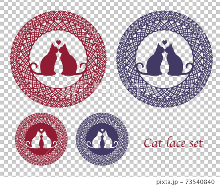 Cat silhouette lace material 73540840