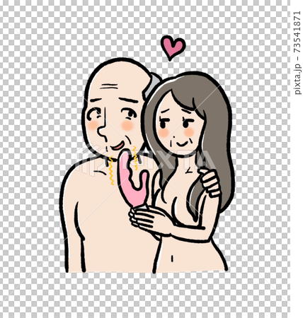 アダルトグッズとシニアカップルのイラスト アダルトグッズとシニアカップルのイラスト 73541871