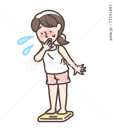 体重を気にする女性 体重を気にする女性 73541895