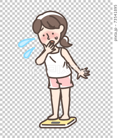 体重を気にする女性 体重を気にする女性 73541895