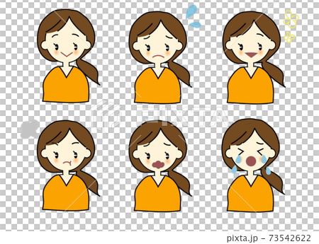 Female facial expression set C 73542622