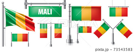 Vector set of the national flag of Mali in various creative designs 73543583