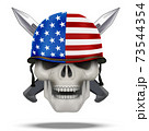Skull with knife USA label 73544354