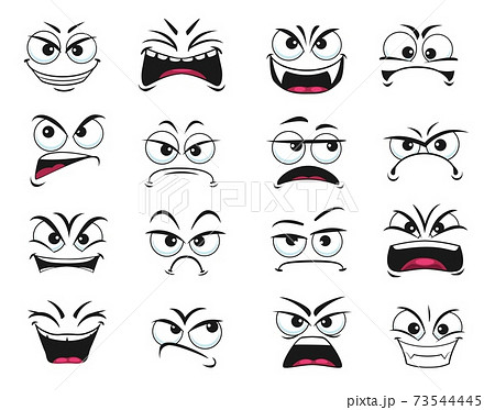 Cartoon face expression isolated vector icons set Cartoon face expression isolated vector icons set 73544445