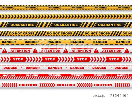 Security warning vector tapes with typography set 73544464