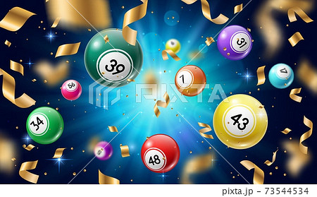 Lottery balls 3d vector bingo, lotto or keno games 73544534