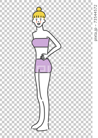 A woman who is happy to succeed in dieting 73544572