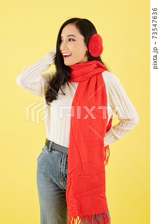 Woman in warm clothes 73547636