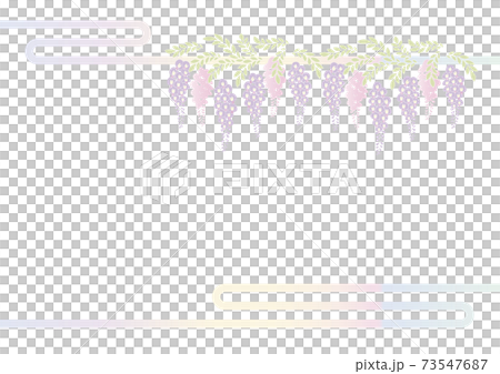 藤の花の切り絵風デザイン 背景素材 イラスト ベクター 73547687