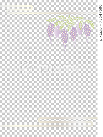 藤の花の切り絵風デザイン 背景素材 イラスト ベクター 73547690