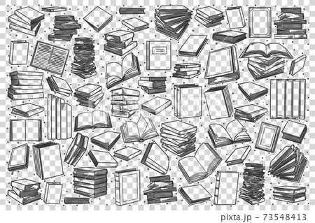 Bookstore doodle set Bookstore doodle set 73548413