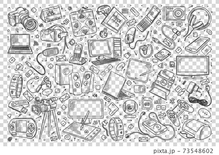 Gadgets doodle set Gadgets doodle set 73548602
