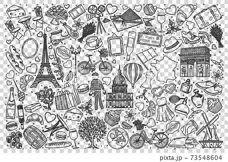 France doodle set France doodle set 73548604