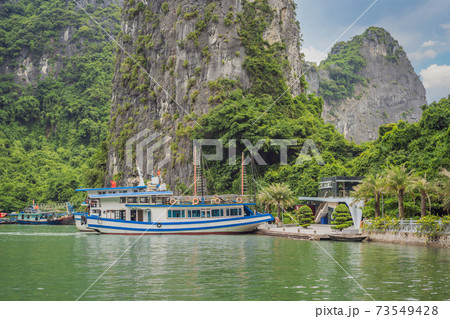 Cruise ships and islands in Halong Bay, Vietnam 73549428