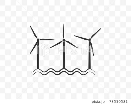 Wind energy, wind turbine icon. Vector illustration, flat design. 73550581