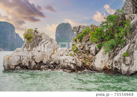 Picturesque sea landscape. Ha Long Bay, Vietnam Picturesque sea landscape. Ha Long Bay, Vietnam 73550668