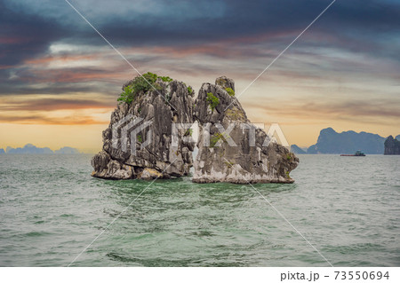 Picturesque sea landscape. Ha Long Bay, Vietnam Picturesque sea landscape. Ha Long Bay, Vietnam 73550694