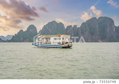 Cruise ships and islands in Halong Bay, Vietnam 73550749