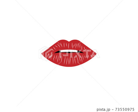 Human lips, senses icon, red. Vector illustration. 73550975